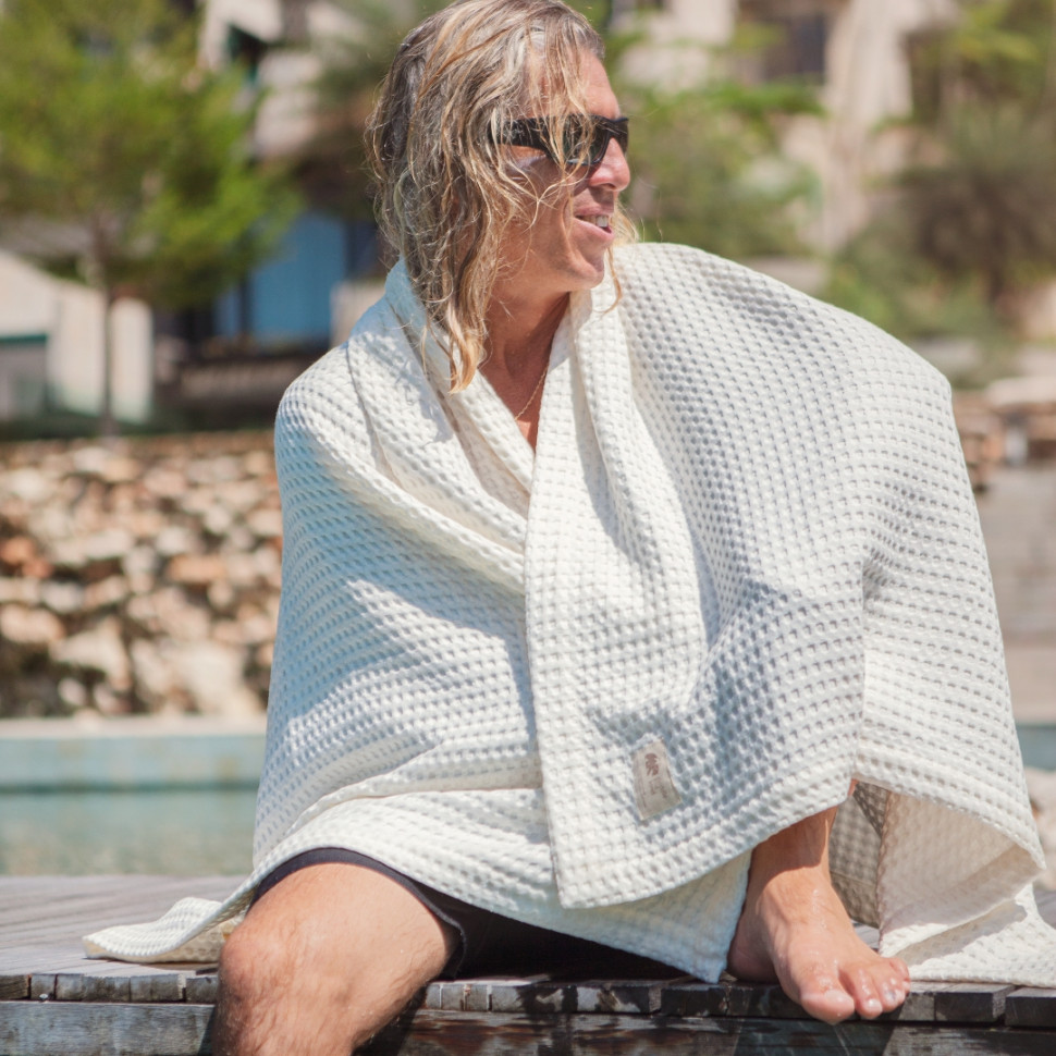 Банная простынь вафельная