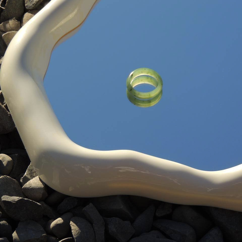 Кольцо из натурального нефрита 